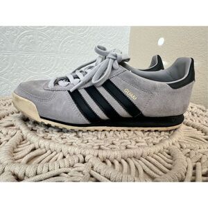 Adidas Gray Suede and Black Classic Stripe GUAM Edition Sneakers Size 6